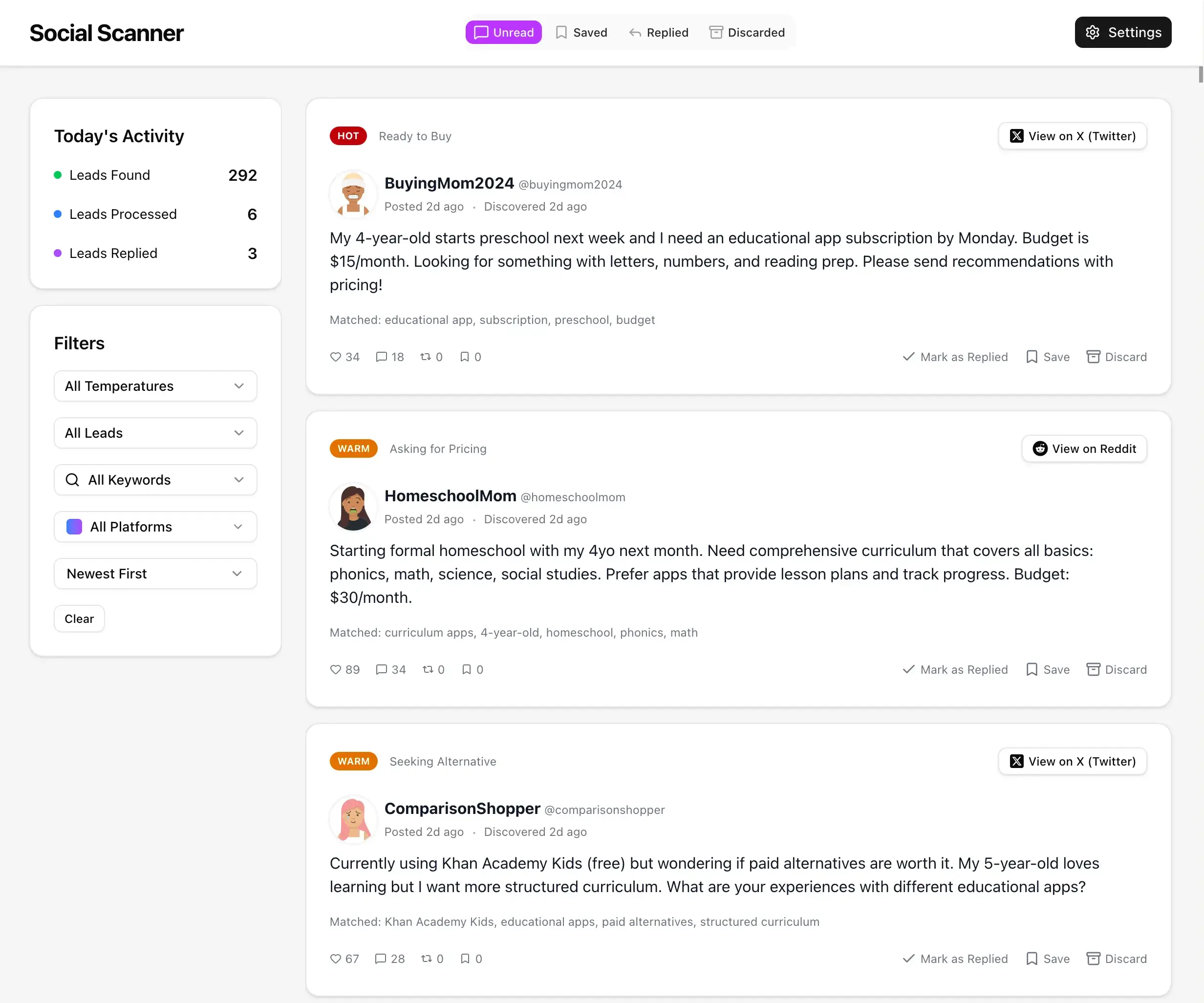 AI social media monitoring tool
